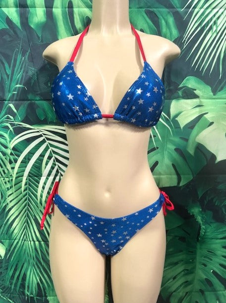 2024 Cabo Tie Side Bottoms Patriotic TINY Stars with Bow