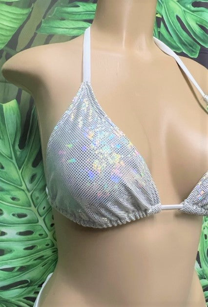 Lyla Triangle Top Neon White Hologram