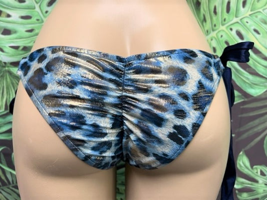 Miami Bottoms Blue Gold Leopard