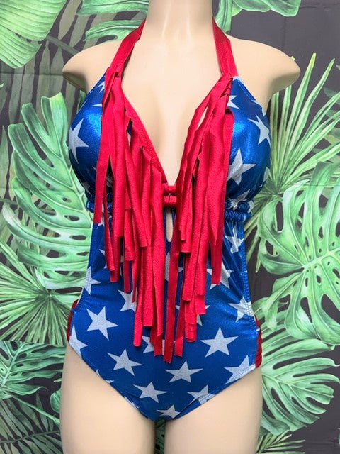 Newport Monokini Flag Stars with Fringe