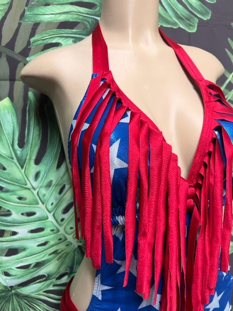 Newport Monokini Flag Stars with Fringe