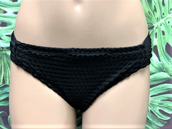 Paradise Bikini Bottoms Black on Black Crochet Net