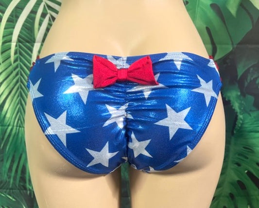 Paradise Bikini Bottoms Patriotic Big Stars Metallic