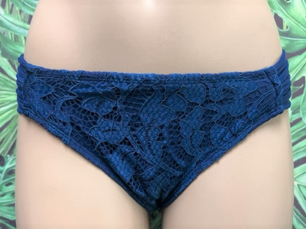 Paradise Bikini Bottoms Navy Crochet Lace