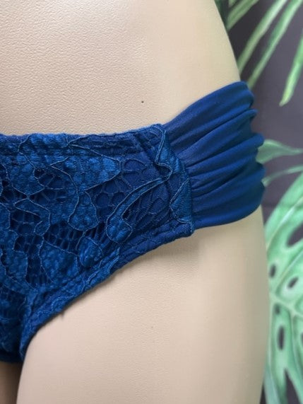 Paradise Bikini Bottoms Navy Crochet Lace