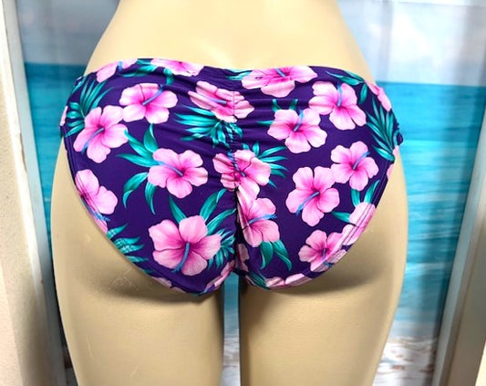 Paradise Bikini Bottoms Plum Plumeria