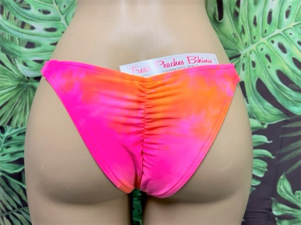 South Beach Bottoms Neon Pink Orange Tie Dye