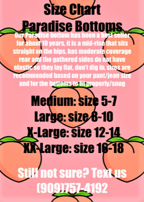 Paradise Bikini Bottoms Neon Coral Mermaid
