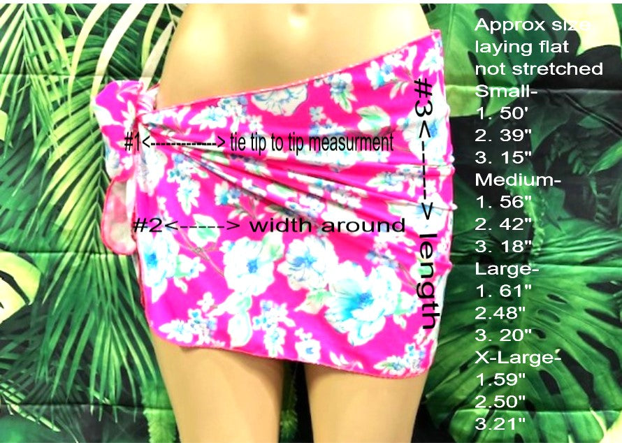 Wrap Skirt Cover Up Sarong Neon Electric Tie Dye