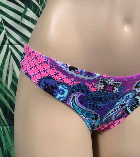 Tonga Bikini Borroms Purple Paisley Dots
