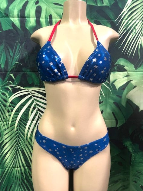 2024 Tonga Bikini Bottoms Patriotic TINY Stars with Bow