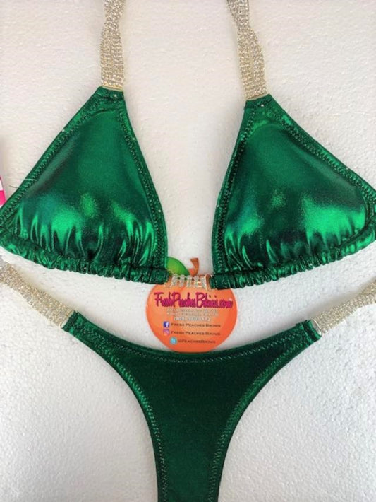 Competition Bikini SET Pro Top and Fever Pro Bottoms Emerald
