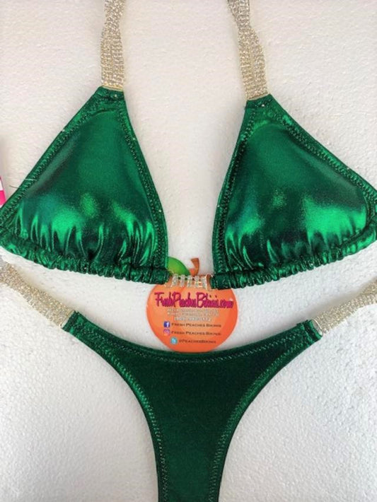 Competition Bikini SET Pro Top and Butterfly Pro Bottoms Emerald
