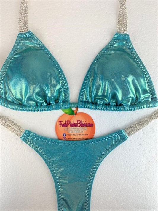 Competition Bikini SET Pro Top and Butterfly Pro Bottoms Cinderella Blue