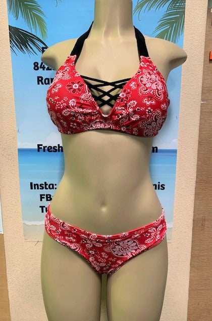 Britney Halter Red Bandana