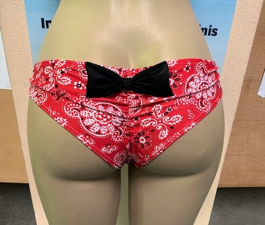 Tonga Bikini Bottoms Red Bandana with Bow