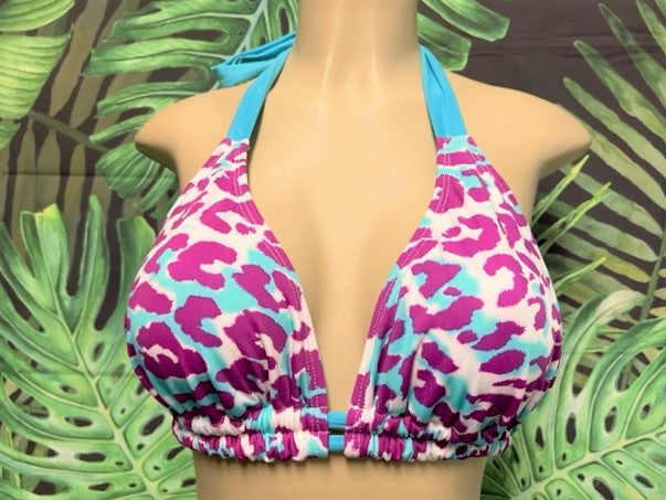 SALE Lola Double String Bikini Top Berry Leopard