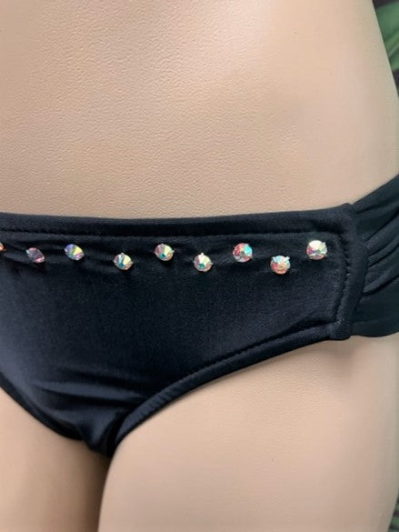 Bling Paradise Bottoms Black with AB Crystals Double Row