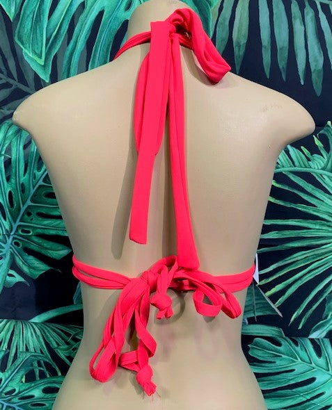 SALE Lola Double String Bikini Top Pop of Color Coral