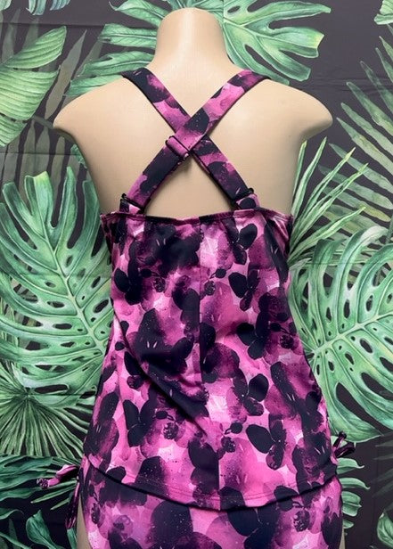 Bobbie Tankini Top Plum Floral