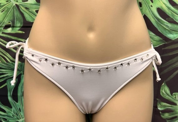 Cabo Bottoms White with Clear Crystals