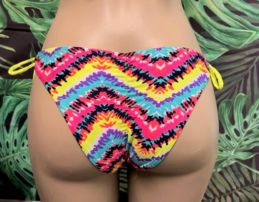Cabo Tie Side Bottoms Neon Fireworks