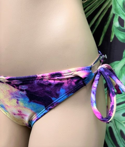 Cabo Tie Side Bottoms Plum Tie Dye