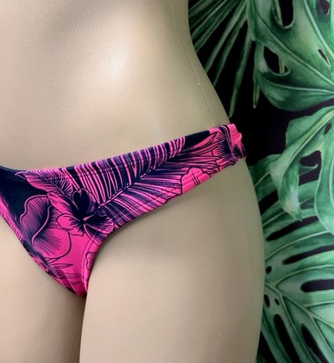 Cali Bottoms Pink Black Hibiscus