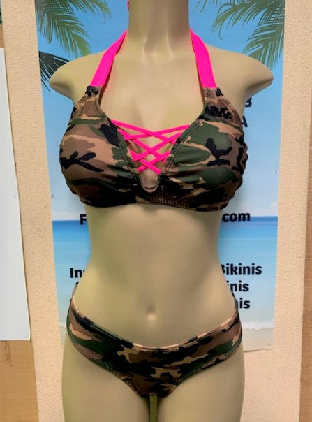 Britney Halter Army Camouflage and Hot Pink