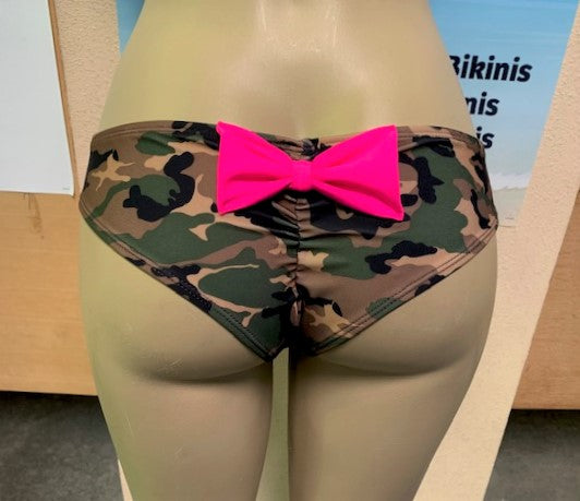 Tonga Bikini Bottoms Amry Camouflage with Bow