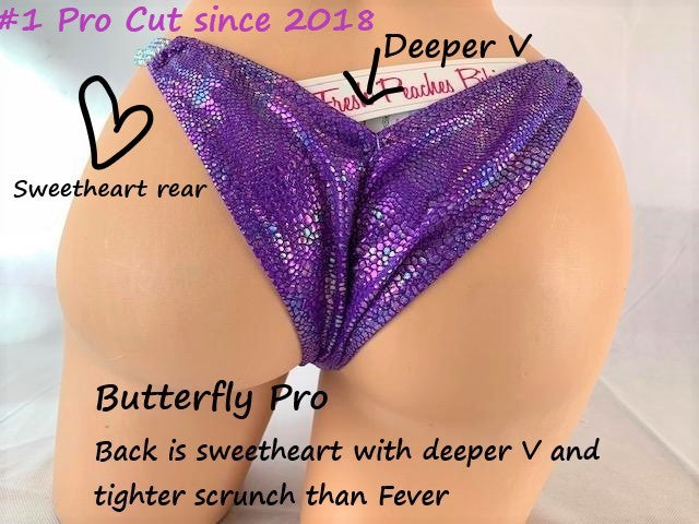 Competition Bikini SET Pro Top and Butterfly Pro Bottoms Purple Swirl