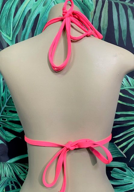 Layla Triangle Top Coral Blue Tie Dye