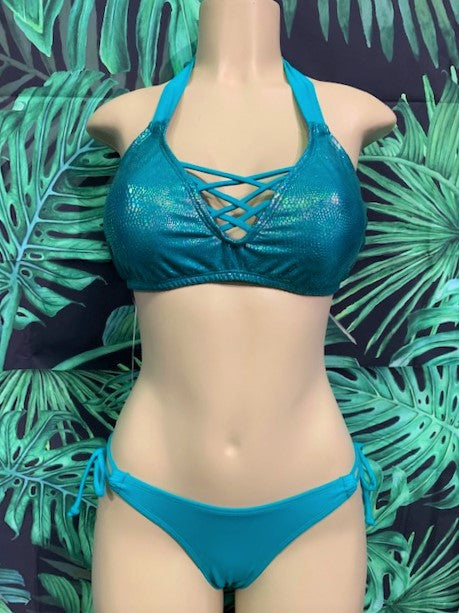 Cabo Tie Side Bottoms Cozumel Teal