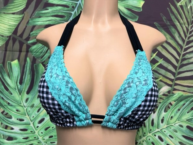 Lola Double String Bikini Top Gingham