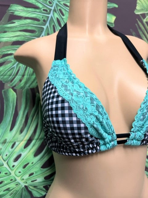 Lola Double String Bikini Top Gingham