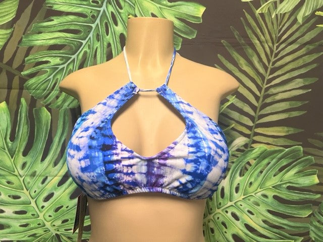 Kylie Halter Top Blue Purple Tie Dye