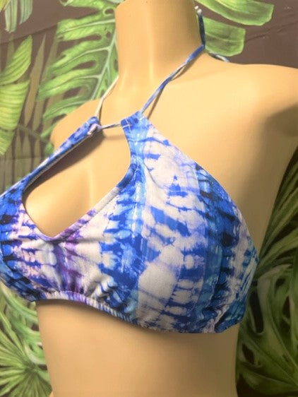 Kylie Halter Top Blue Purple Tie Dye