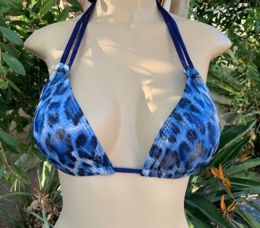 Layla Triangle Top Blue Gold Leopard