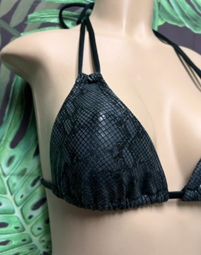 Layla Triangle Top Black Grey Anaconda