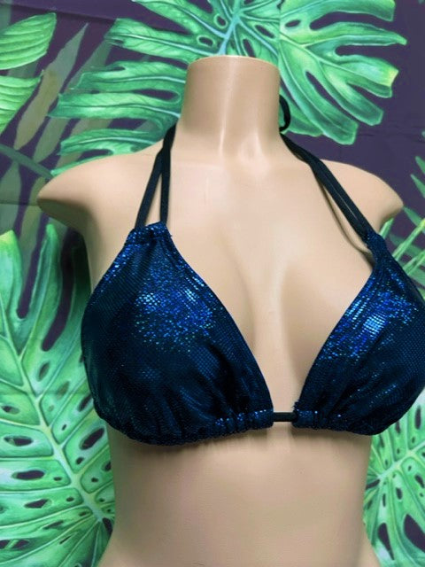 Layla Triangle Top Blue Black Hologram