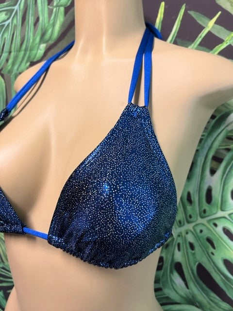 Layla Triangle Top Sapphire Blue Glitter