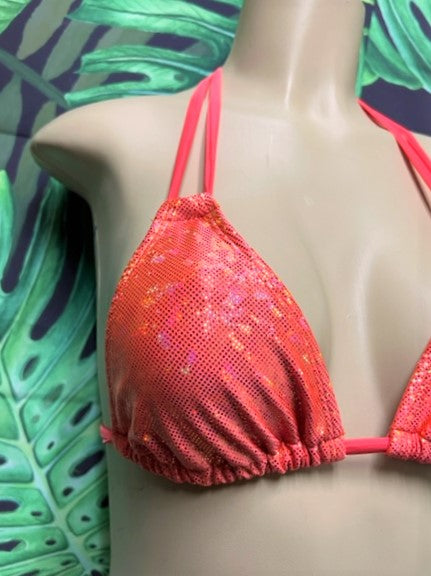 Layla Triangle Top Coral Gold Hologram