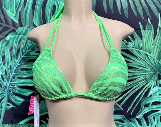 Layla Triangle Top Green Gold Zebra