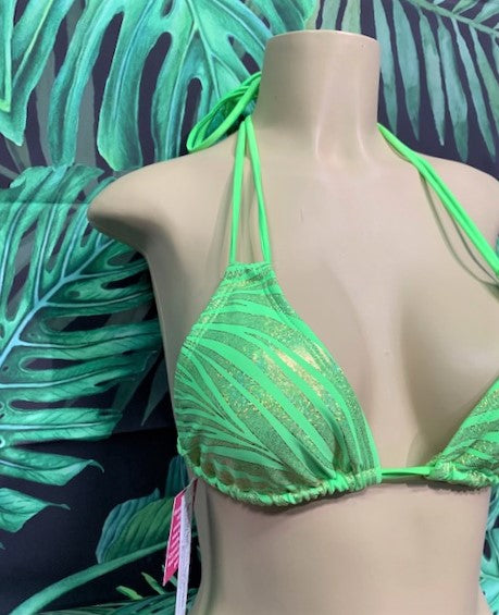 Layla Triangle Top Green Gold Zebra