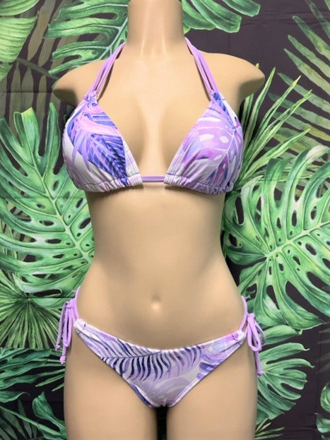 Cabo Tie Side Bottoms Leafy Lavender