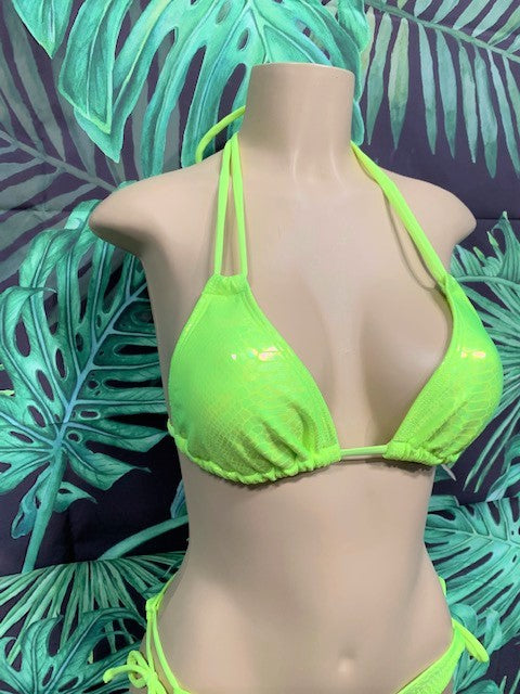 Layla Triangle Top Neon Yellow Cobra