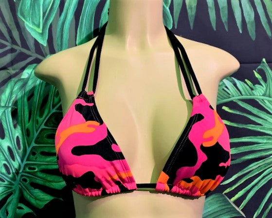 Layla Triangle Top Hot Pink Camo