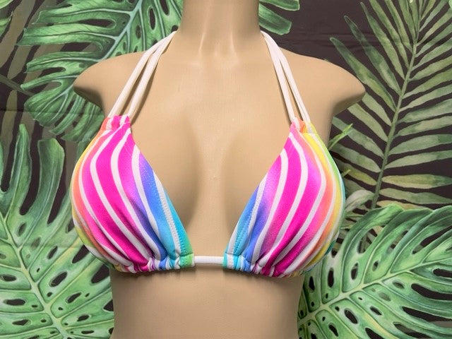 SALE Layla Triangle Top Wavy Rainbow