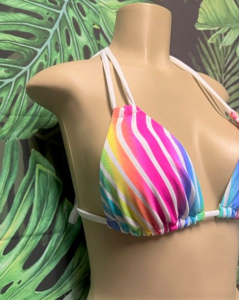 SALE Layla Triangle Top Wavy Rainbow