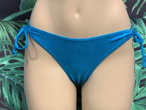 Cabo Tie Side Bottoms Turquoise Sparkle